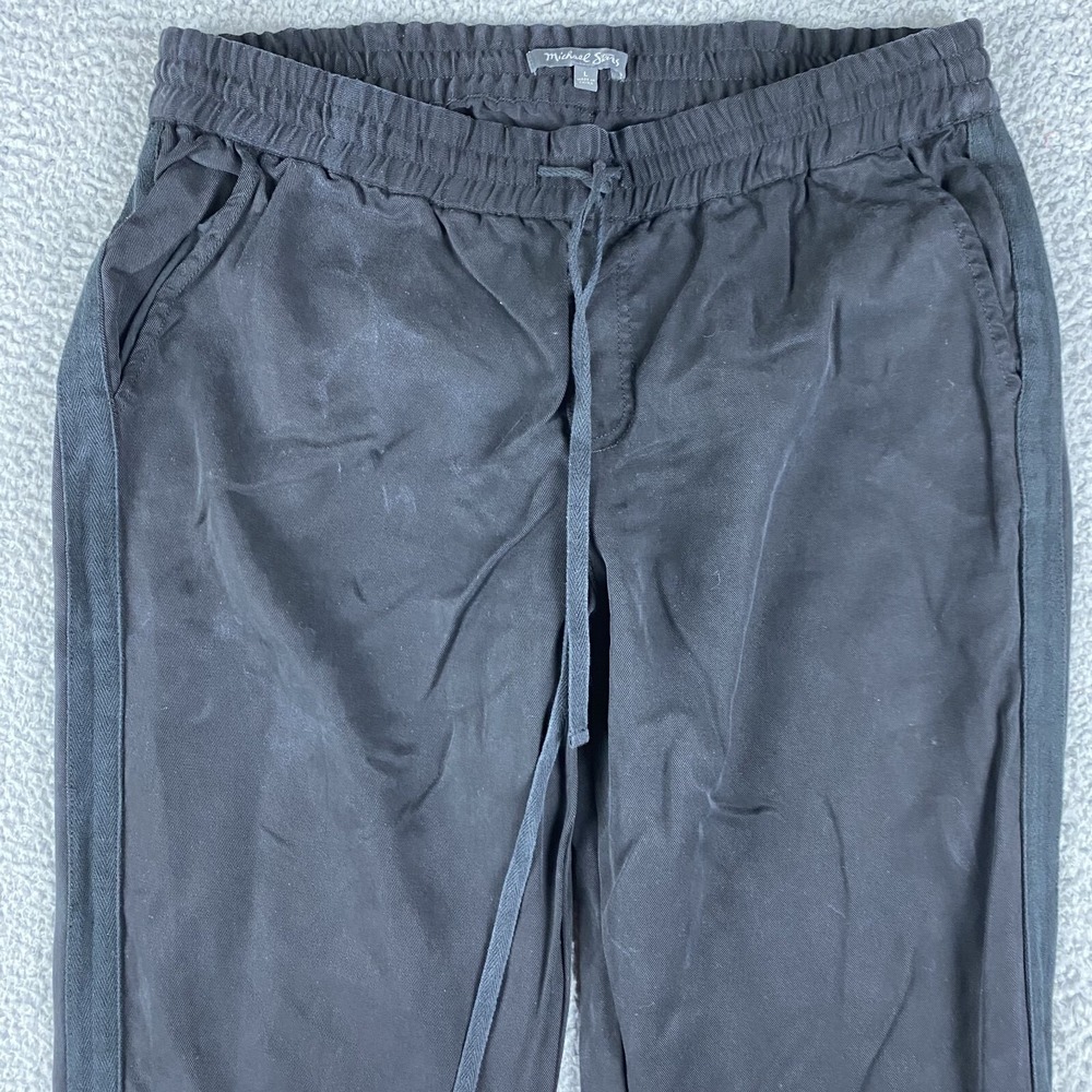 Michael Stars Pants Womens Large Black Jogger 100% Lyocell Drawstring Beach Boho